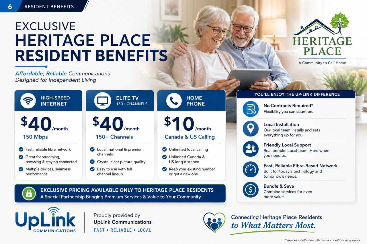 Heritage Place presentation slide 6: Resident Benefits
